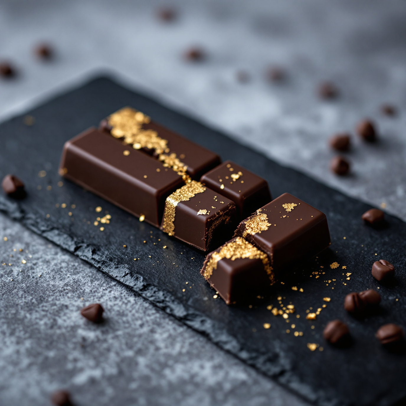 Gold Leaf Chocolate Bar Set — broken bar
