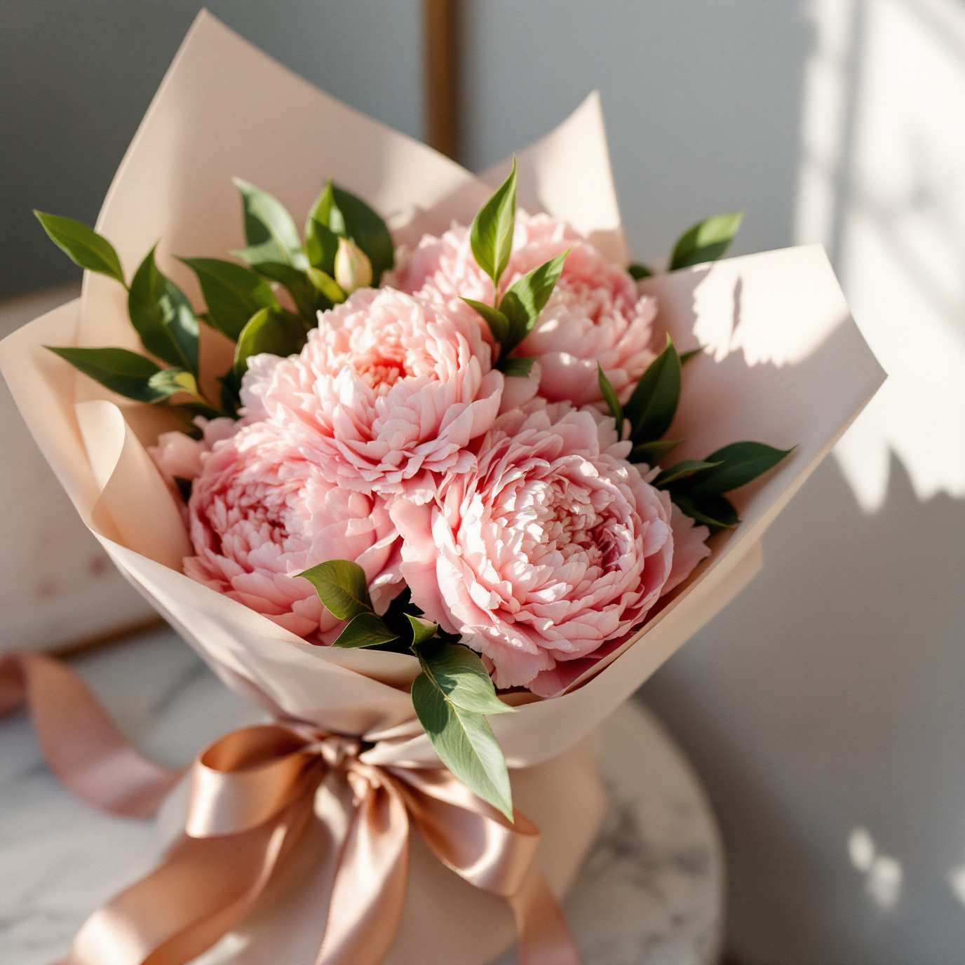 Blush Peony Arrangement — styled