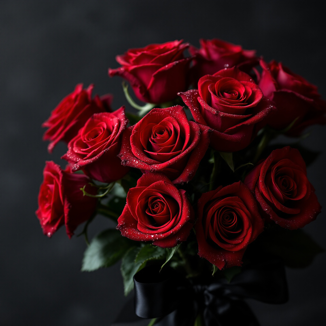 Crimson Rose Bouquet — detail