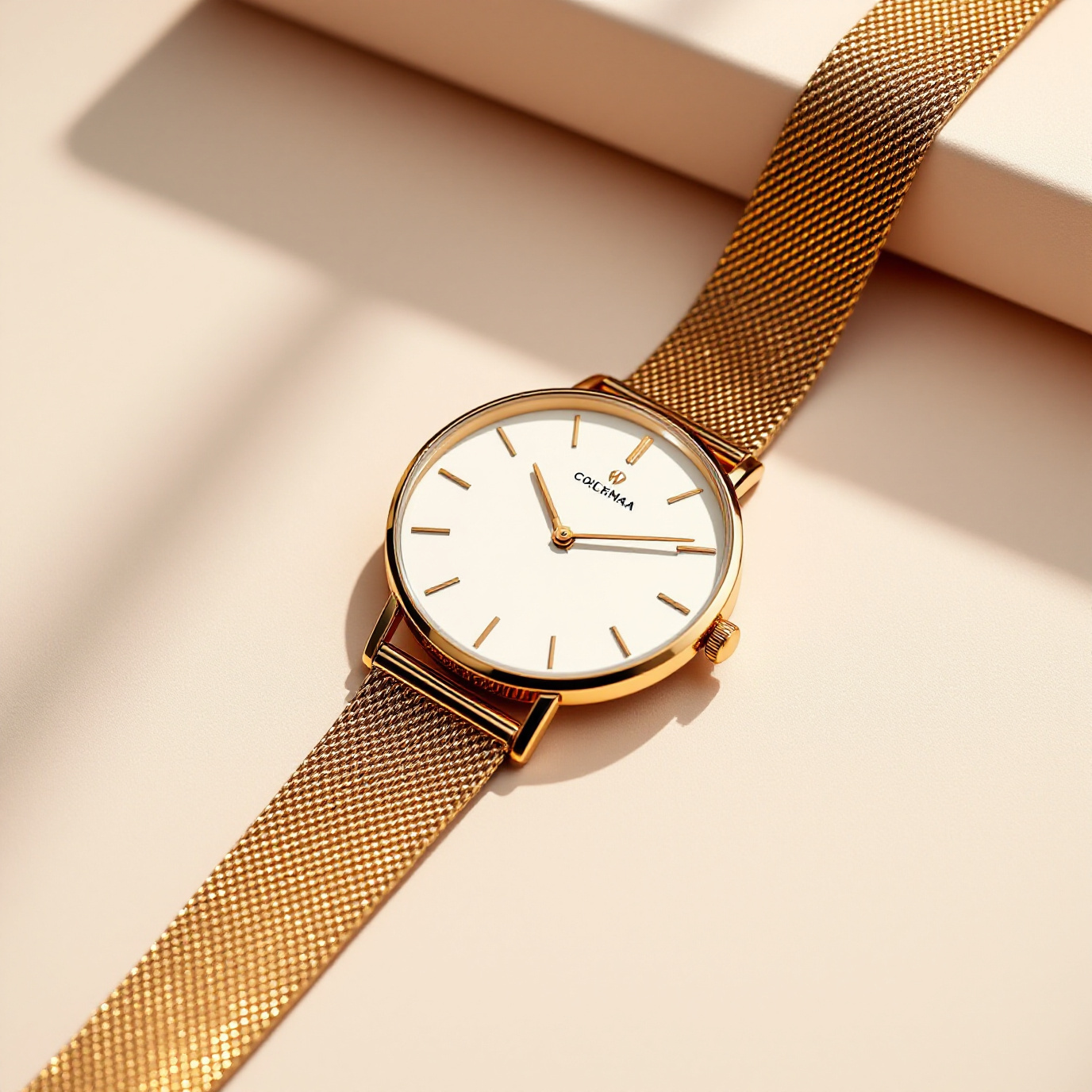 Minimalist Gold Dial — flat lay